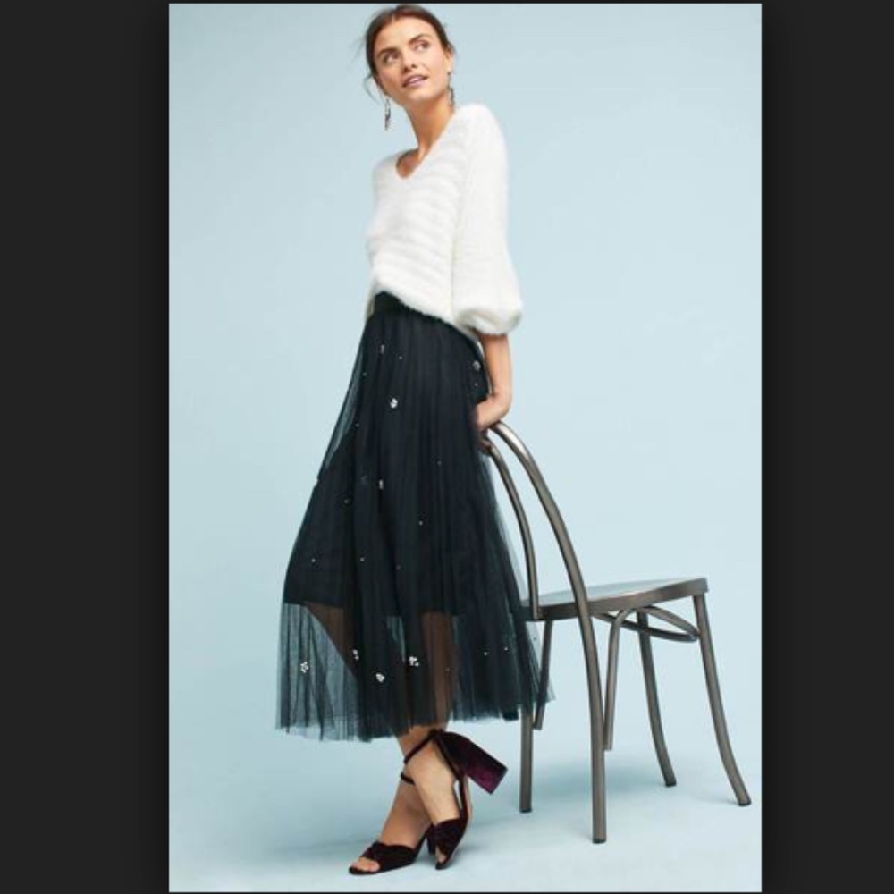 Eva Franco for Anthropologie - Pearl Tulle Skirt